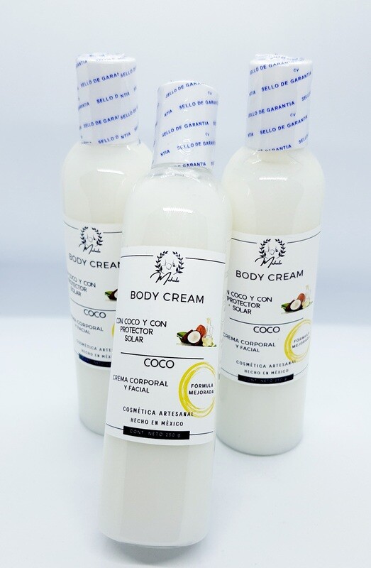 Body Cream de Coco con Protector Solar