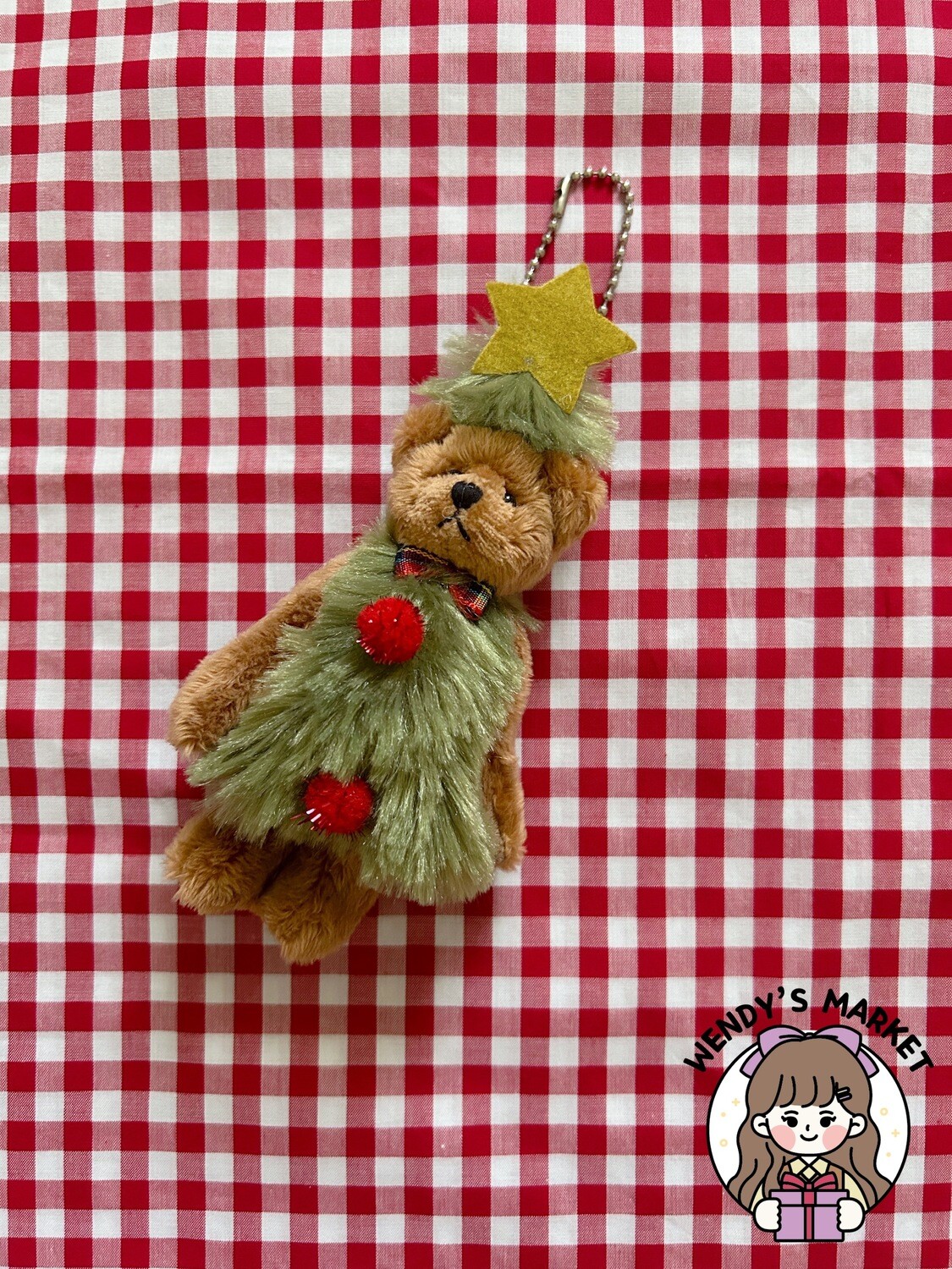 Christmas Tree Bear Keyring