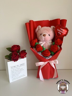 Teddy Bear Bouquet (With Balloon)