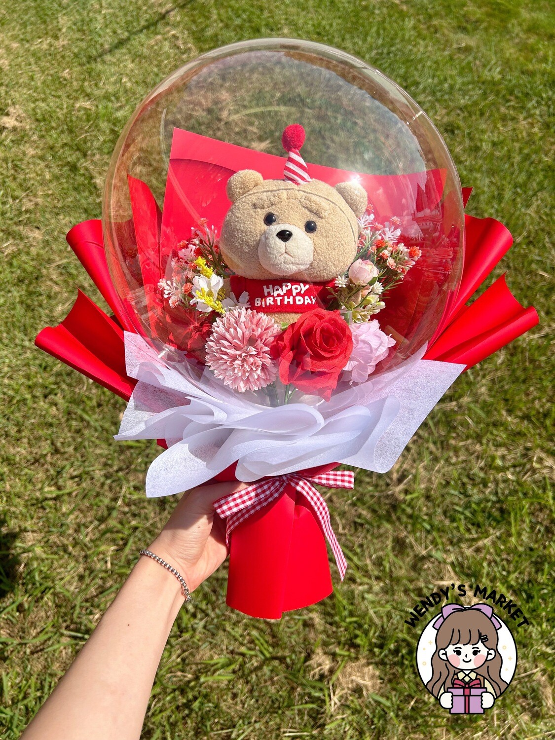 Small Plush Balloon Bouquet (Ted Birthday)