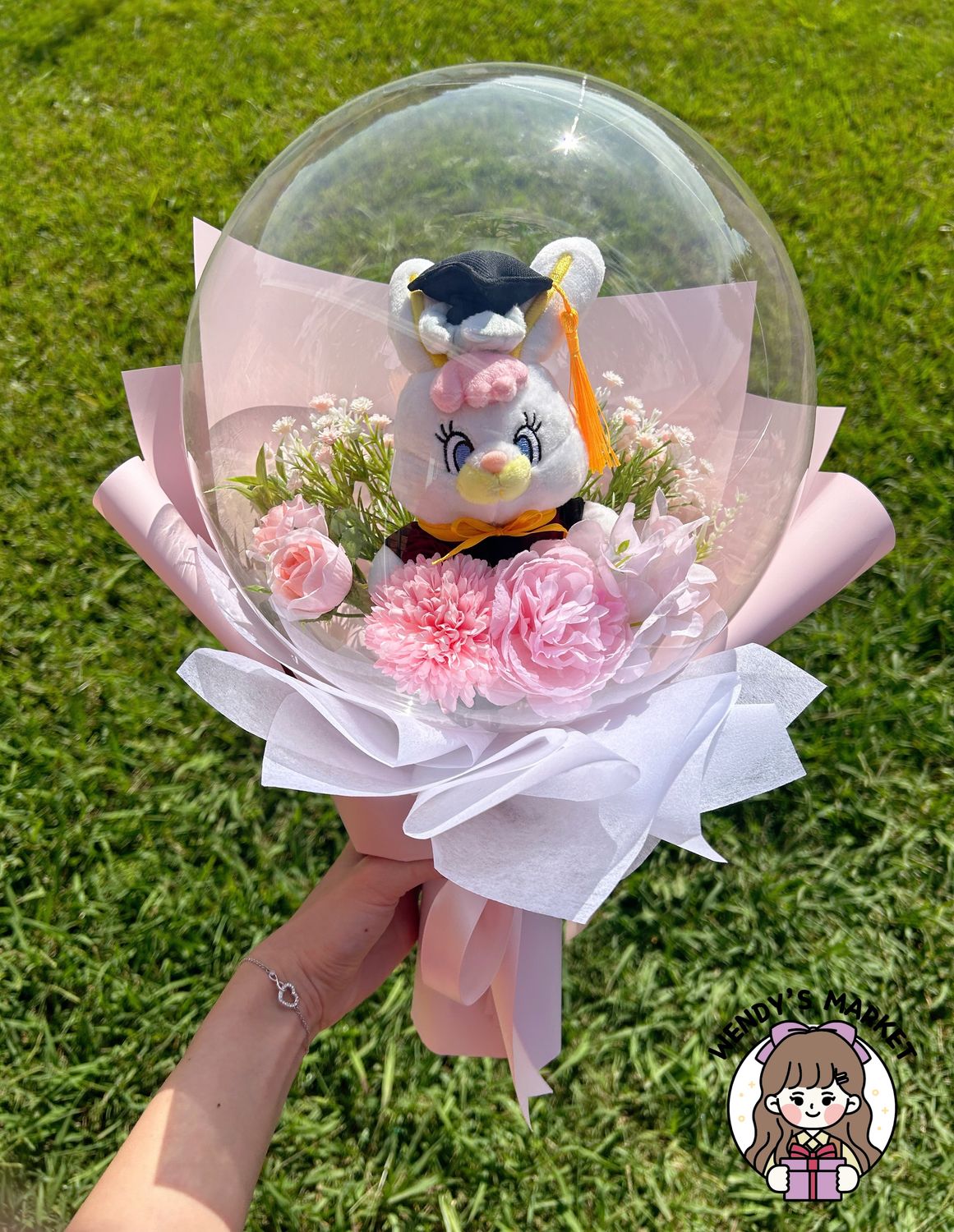 Small Plush Balloon Bouquet (Graduation Rico)