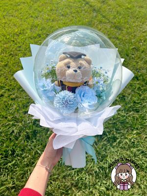Small Plush Balloon Bouquet (Graduation Ted)