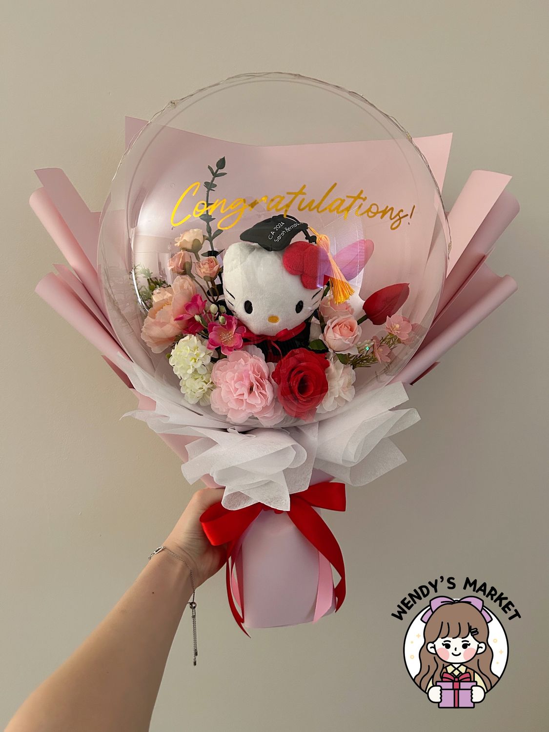 Balloon Plush Bouquet (Personalised Graduation Hat)