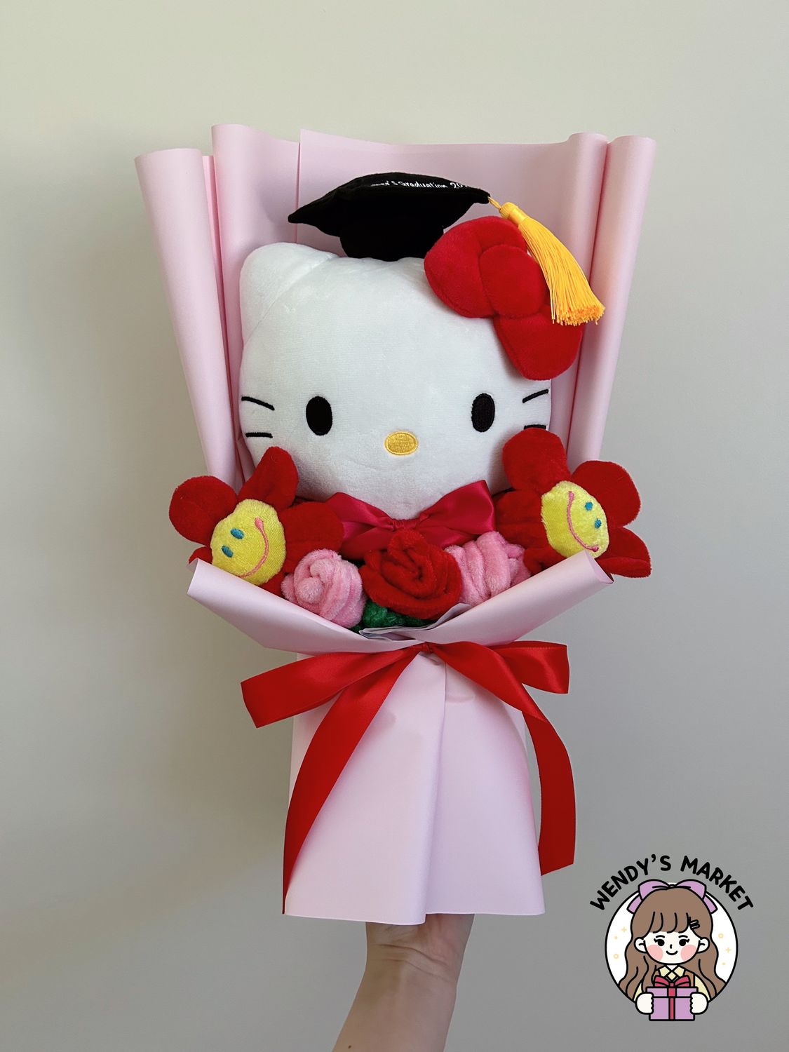 Large Graduation Sanrio Bouquet A (5 Types) (Personalised Graduation Hat)