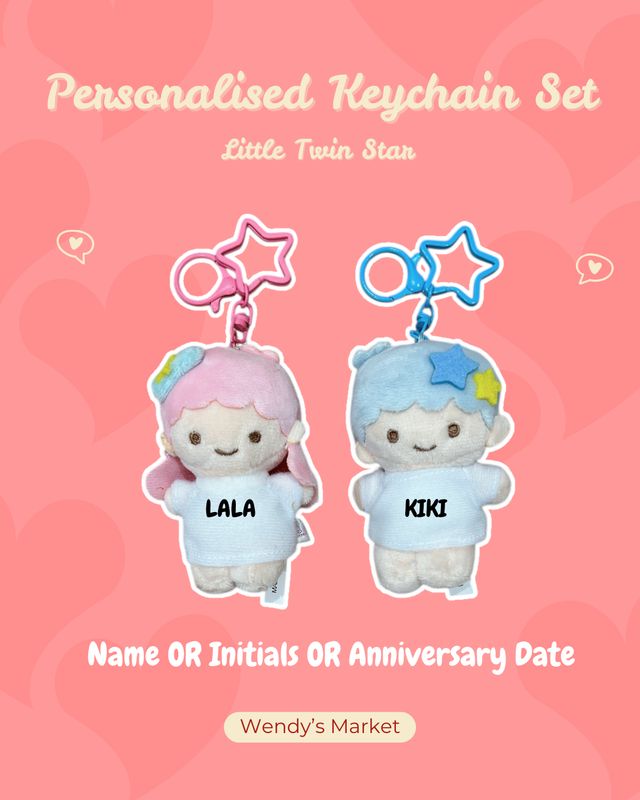 Personalised Keychain Set (Little Twin Stars)
