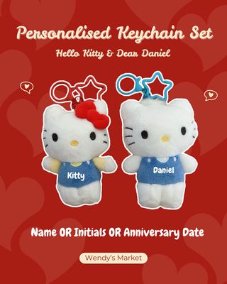 Personalised Keychain Set (Hello Kitty &amp; Dear Daniel)