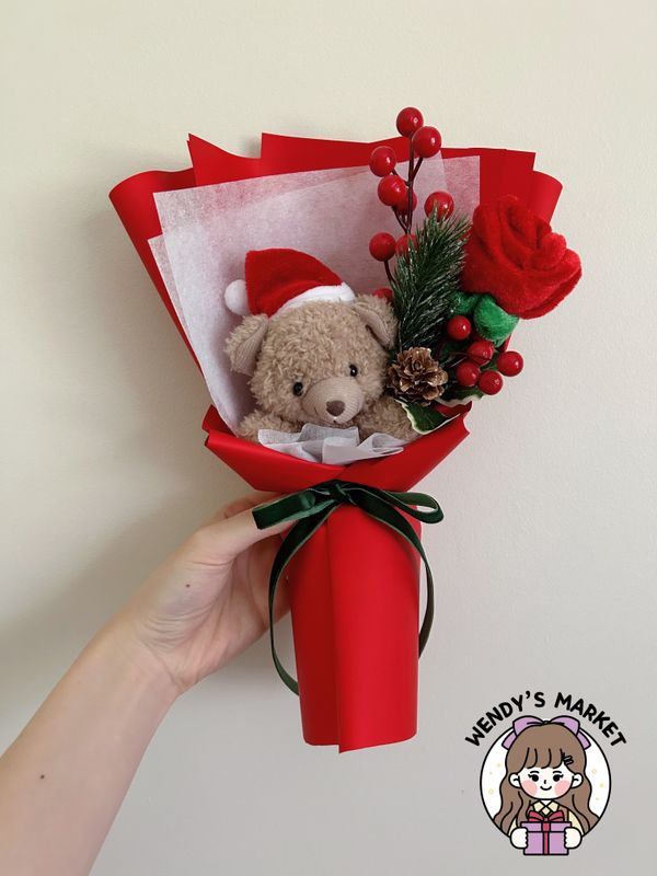Christmas Teddy Bear Bouquet