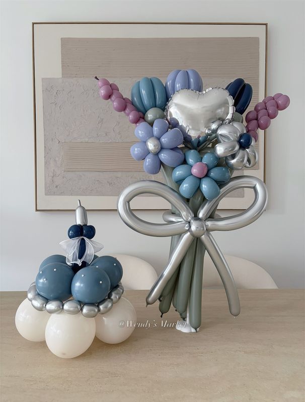 Balloon Flower + Cake Set