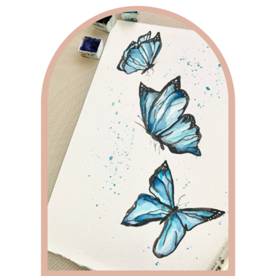 Watercolour butterflies class