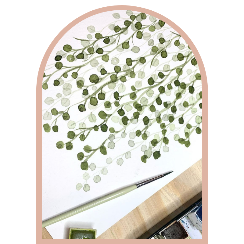Watercolour string of pearls class