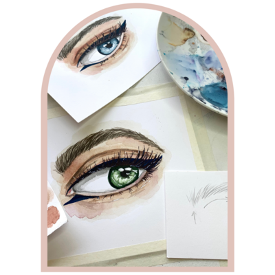 Basic eye drawing &amp; watercolour skin tones Zoom Class