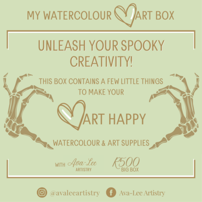 Watercolour Heart box. Unleash your spooky creativity.