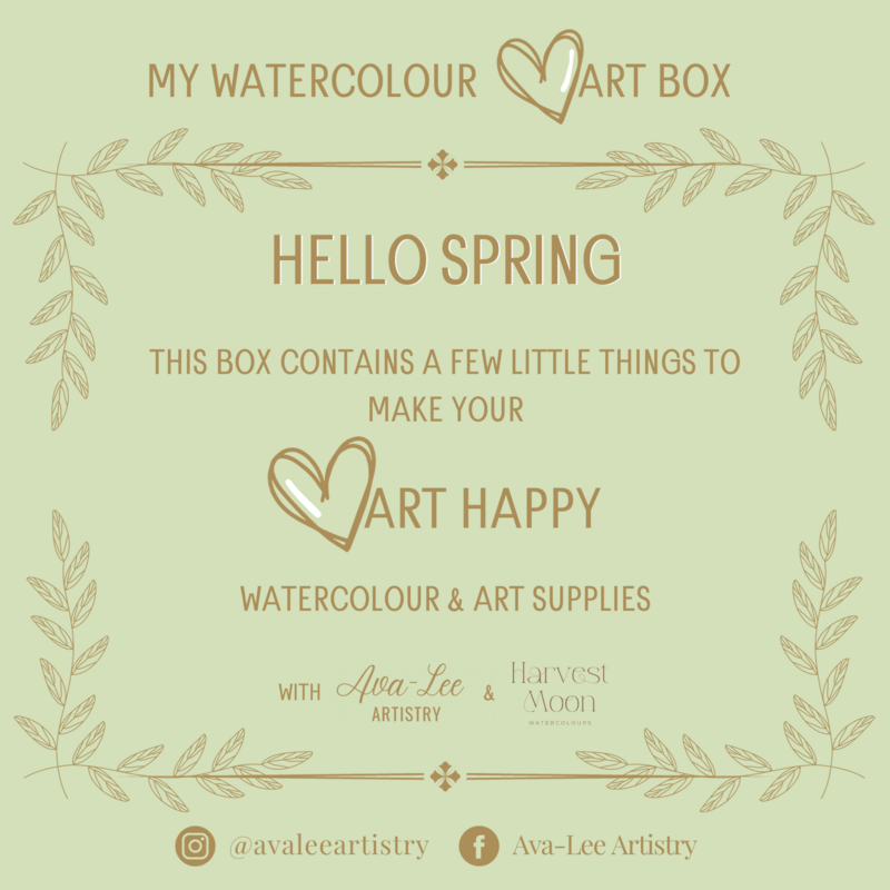 Watercolour heart box Spring theme.