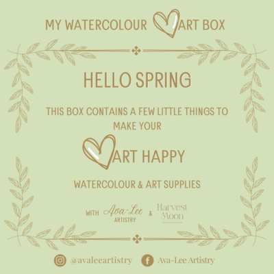 Watercolour heart box Spring theme.