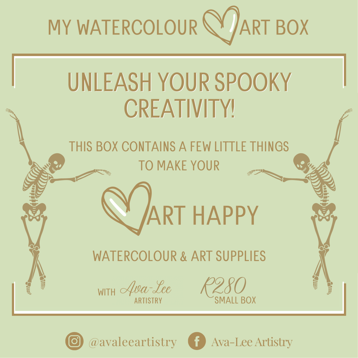 Watercolour heart box. Unleash your spooky creativity