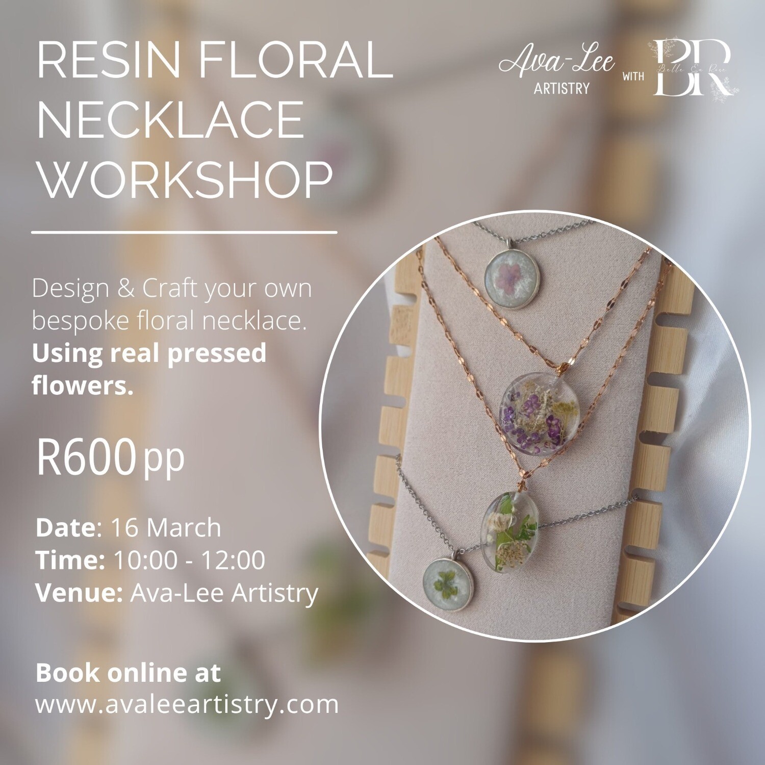 Necklace resin workshop