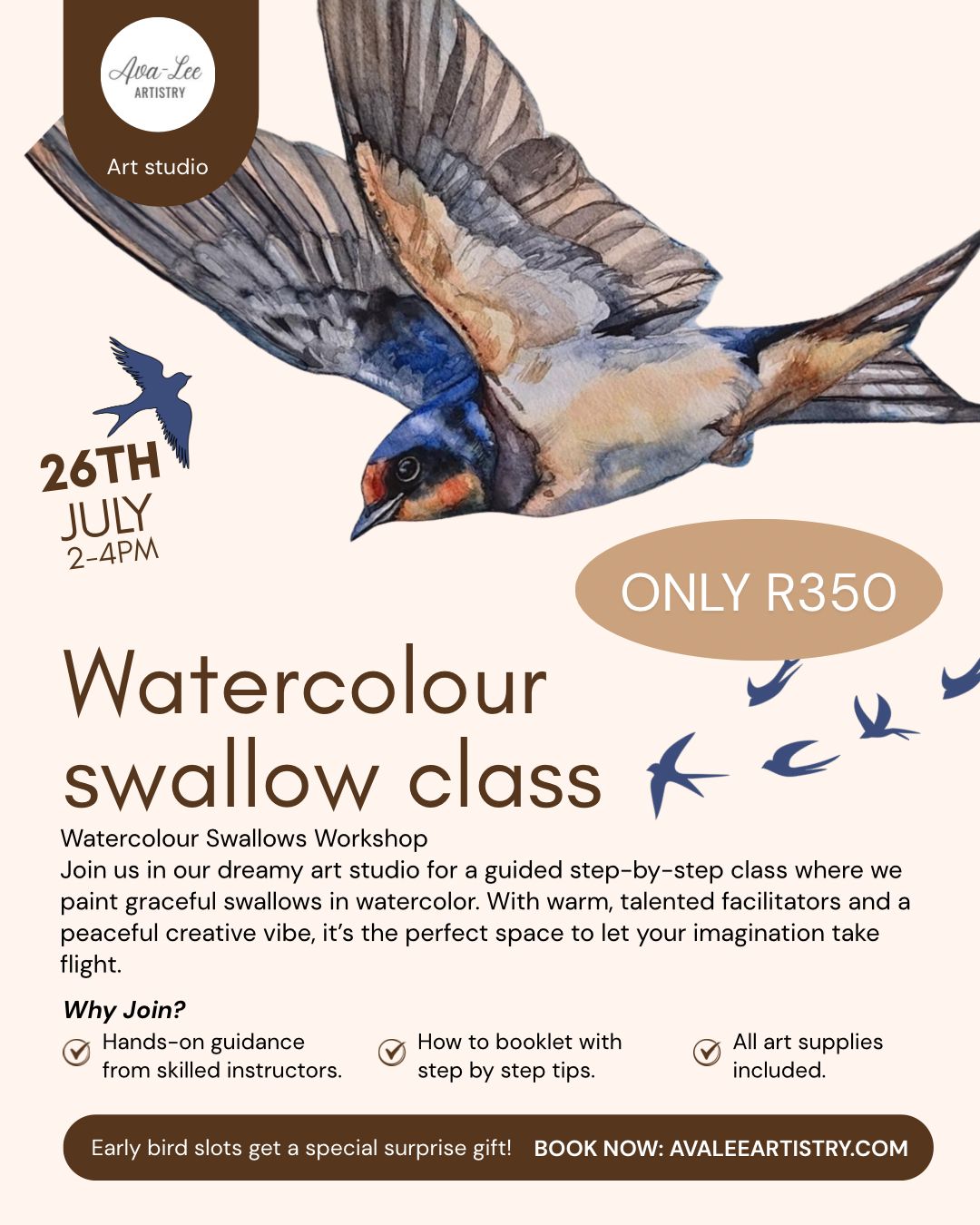 Watercolour swallow class