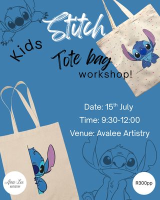 Kids stitch tote bag workshop