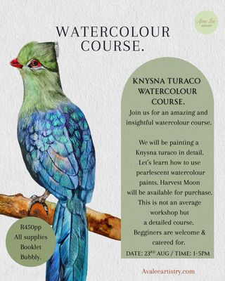Knysna Turaco watercolour course
