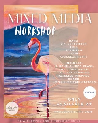 Mixed media flamingo workshop
