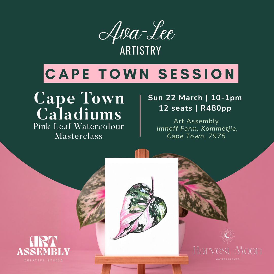 Cape Town Caladiums: Pink Leaf Watercolour Masterclass