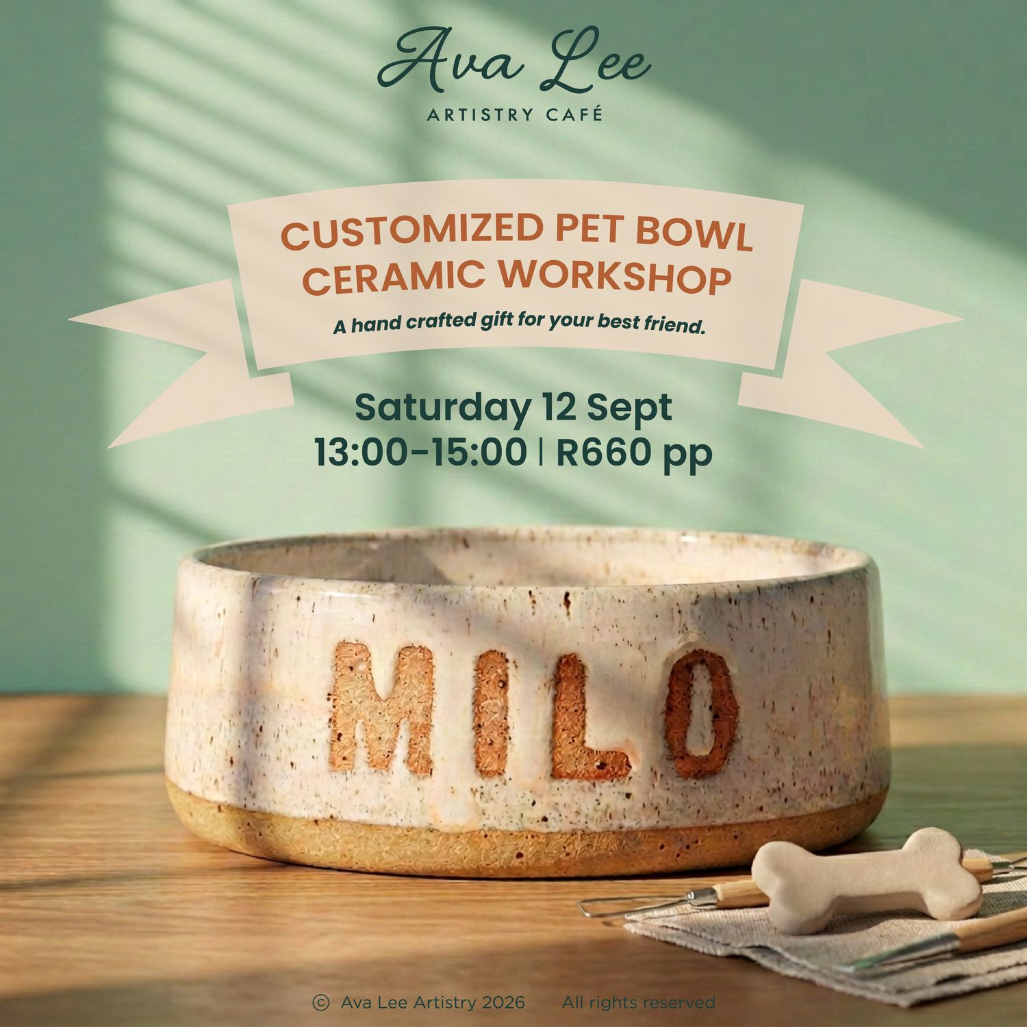 Customized pet bowl pottery workshop