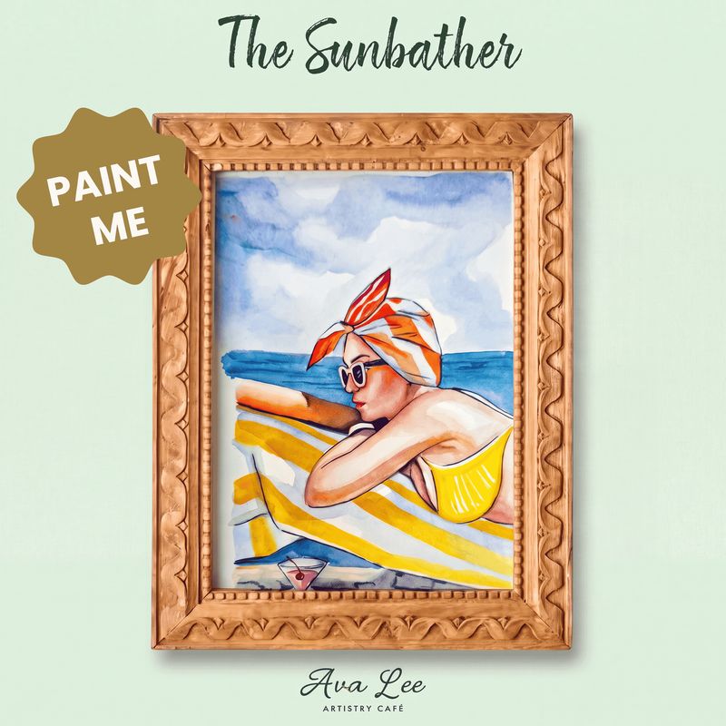 Aperitif Watercolour - Sunbathed girl.