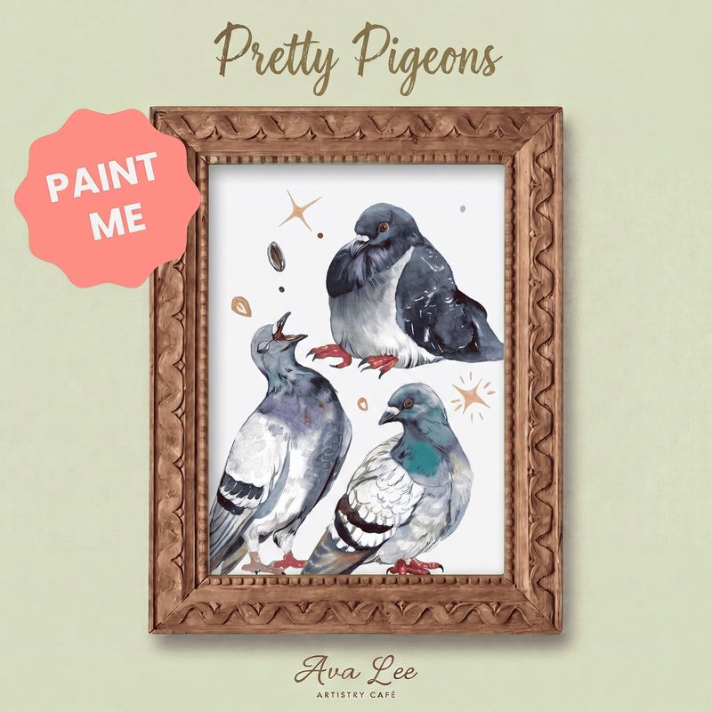 Grande Watercolour - Pretty pigeons