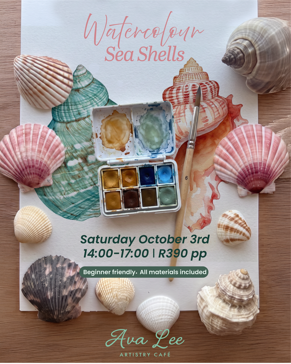 Watercolour Sea Shells Workshop