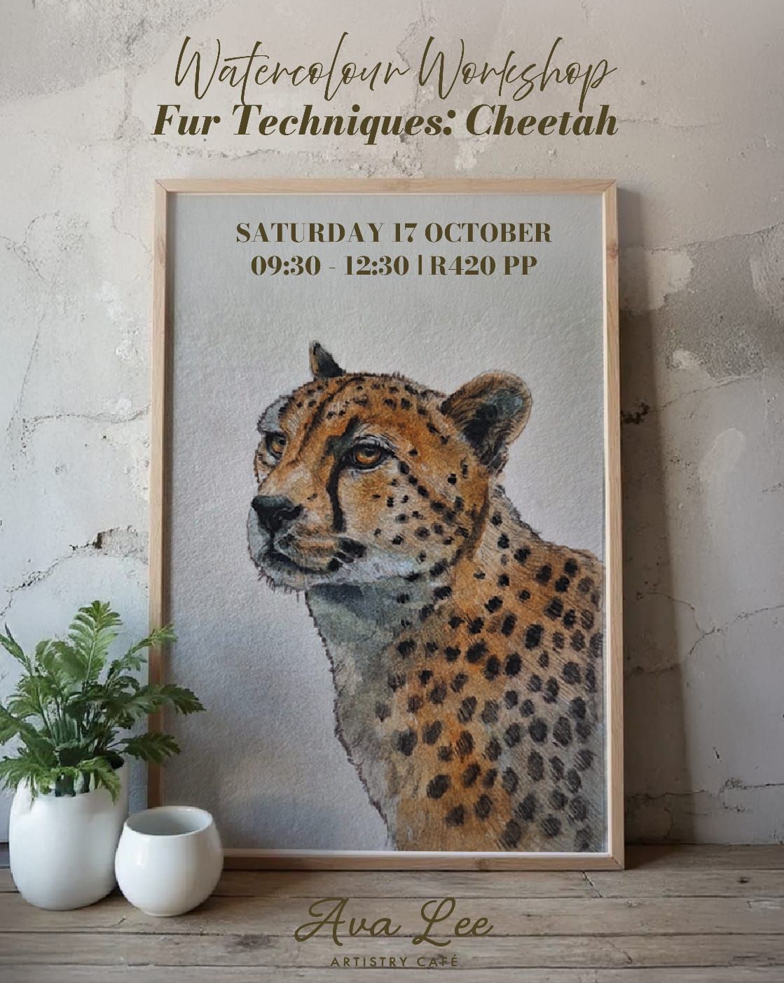 Watecolour cheetah workshop