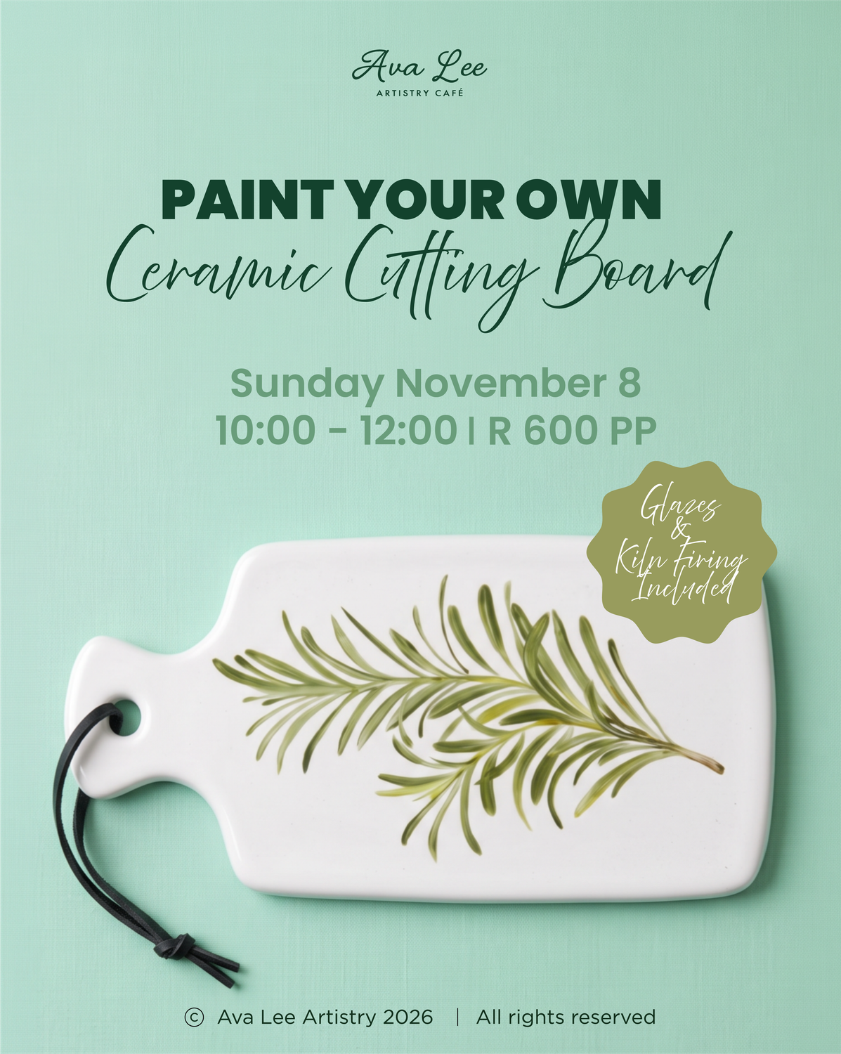 Paint Your Own Ceramic Cutting Board Workshop