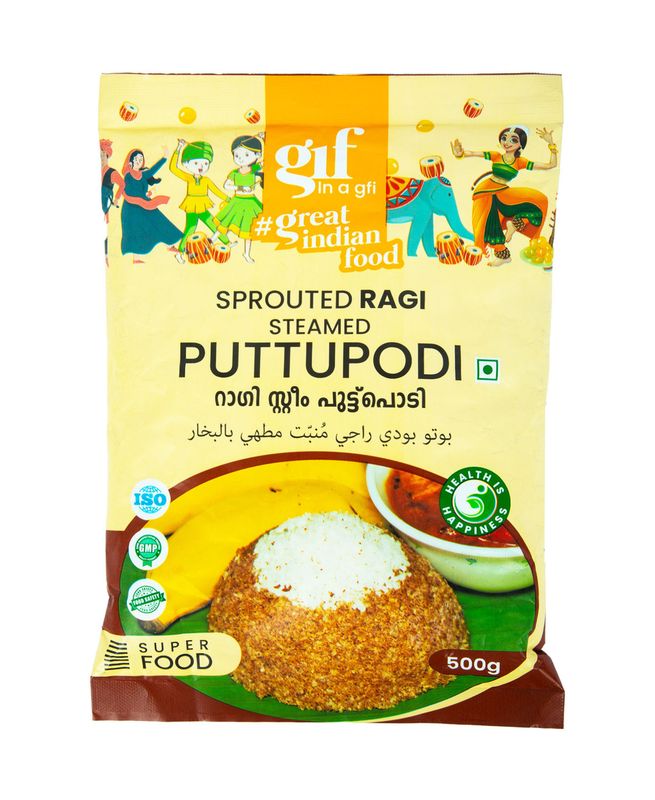 GIF SPROUTED RAGI STEAMED PUTTU