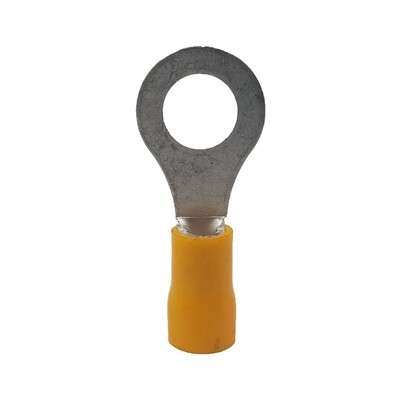 Pre-Ins TwinGrip Ring  Terminal 6.4mm - Yellow (100/Pkt)