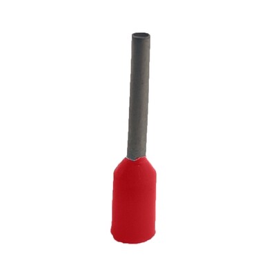 Bootlace Ferrule Insulated 1mm2 - Red (100/Pkt)