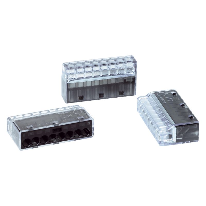 Helacon 8 Way Connector - Black (50/Pkt)