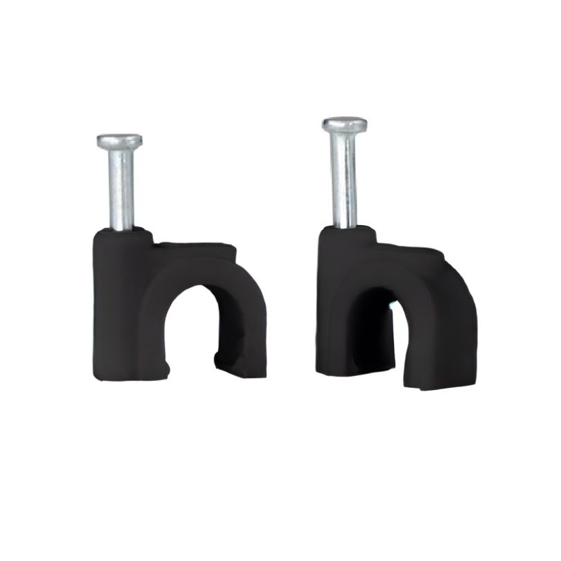 Cable Clips Round 8mm Black (100/Pkt)