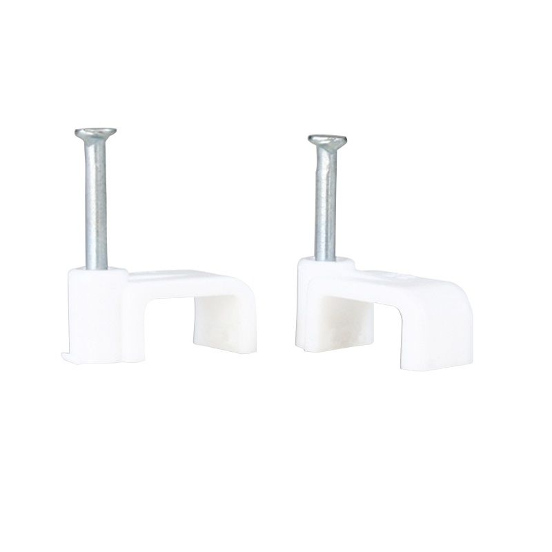 Cable Clips Flat 9mm White (100/Pkt)