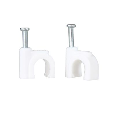 Cable Clips Round 9mm White (100/Pkt)