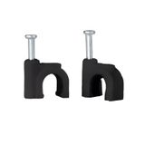 Cable Clips Round 10mm Black (100/Pkt)