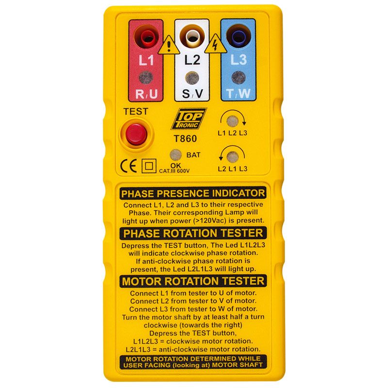 T860 - 3-Phase and Motor Rotation Indicator