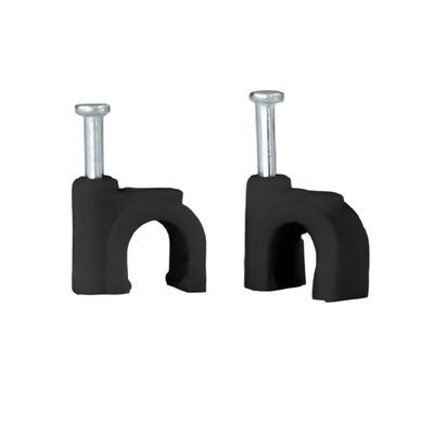 Cable Clips Round 7mm Black (100/Pkt)