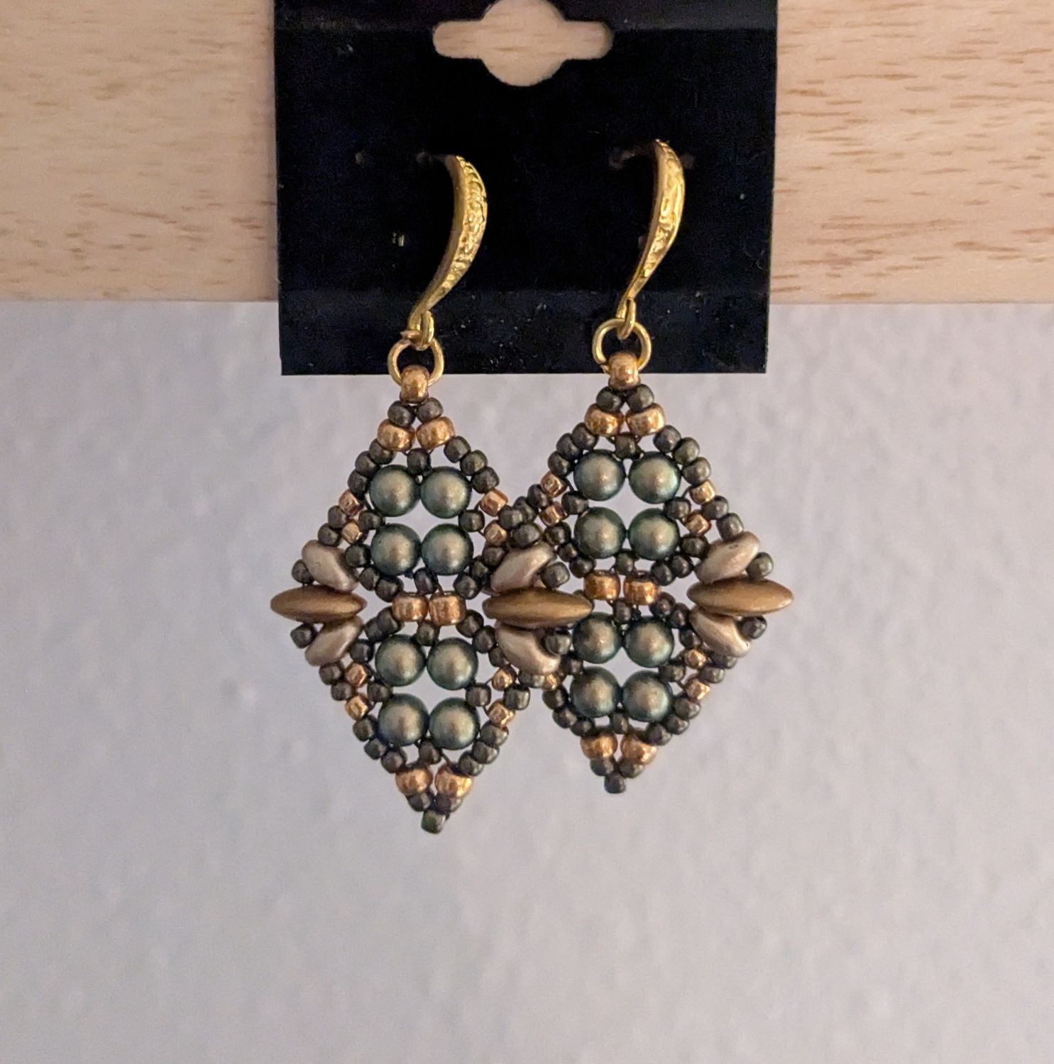 Blue &amp; Gold Earrings