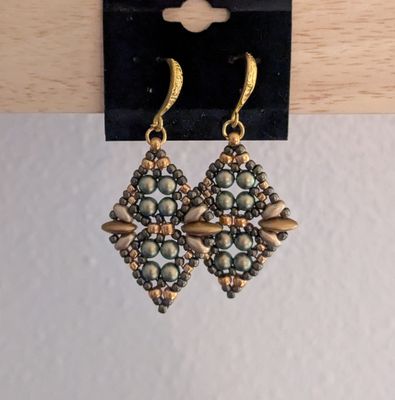 Blue &amp; Gold Earrings