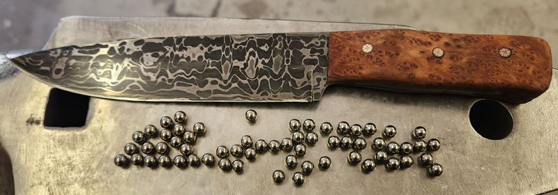 Ball Bearing Damascus Knife