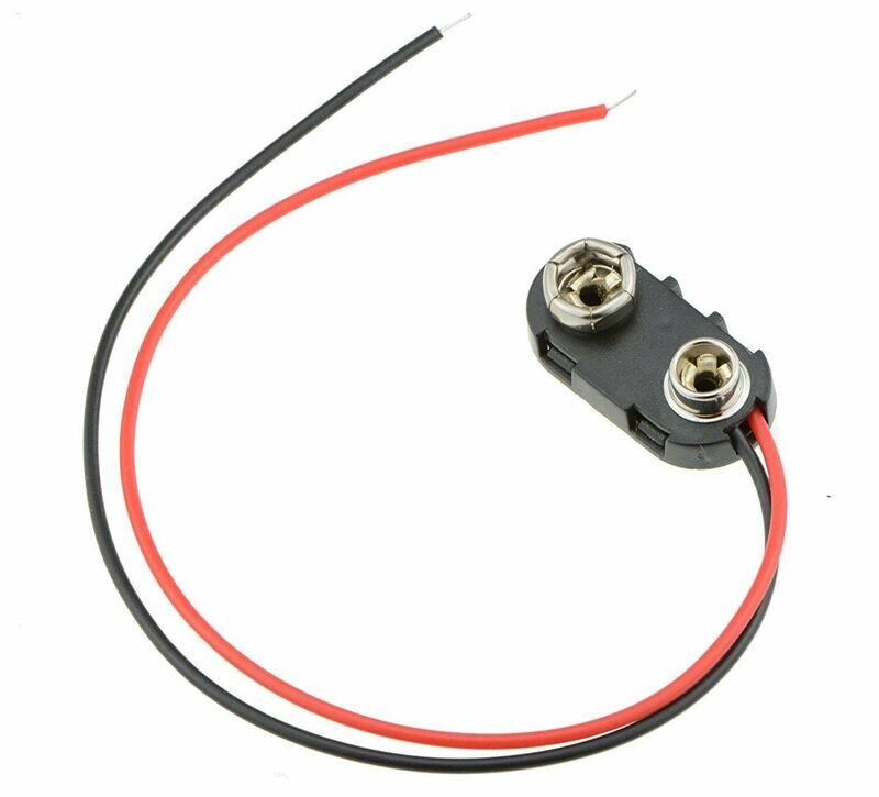 9V battery clip connection with 14cm connection cable, I-shape 9V battery clip connection with 14cm connection cable, I-shape
