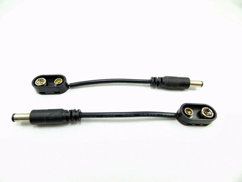 9V battery clip converter, guitar effects pedal power cable 13cm total length