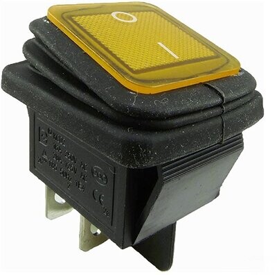 Wasserdichte Wippschalter 2-pol (4 Pin) EIN-AUS 250V 16A , gelb
