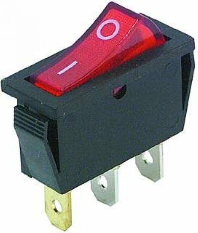 Rocker switch, device switch 15A 250VAC, 30.5 * 13.5 * 22mm rocker illuminated, with color selection