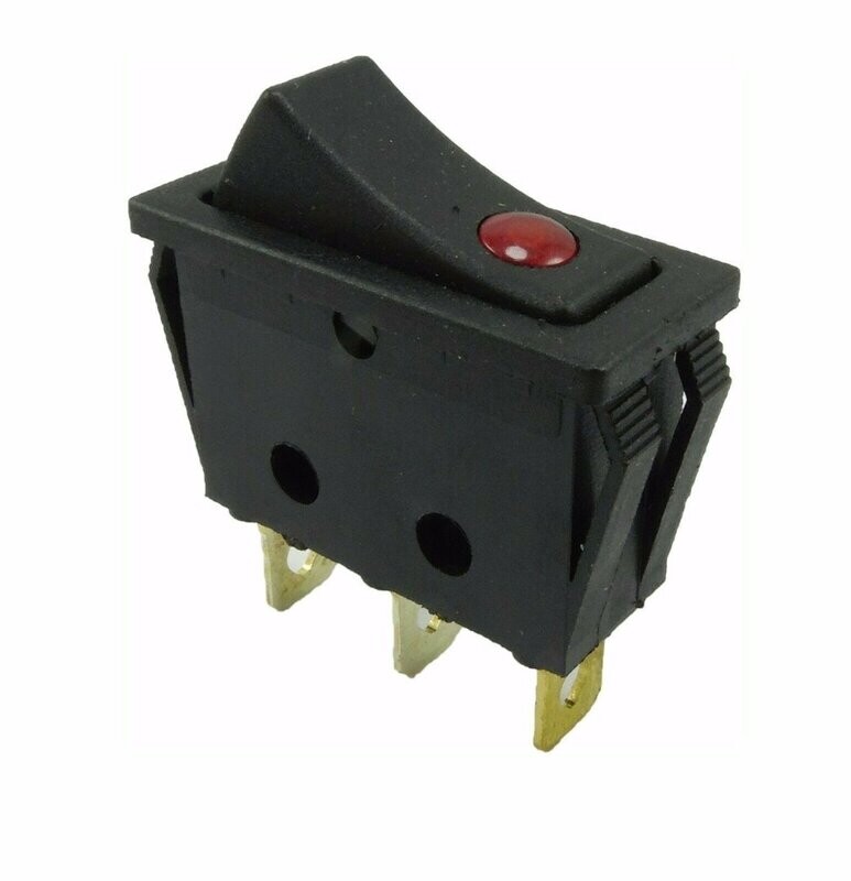 Rocker switch, 15A 250VAC, 29 * 10.6 * 21mm rocker illuminated, with color selection