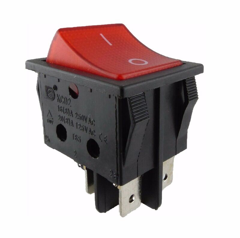 Rocker switch, device switch 4pin 28.5 * 21.9mm rocker illuminated, with color selection